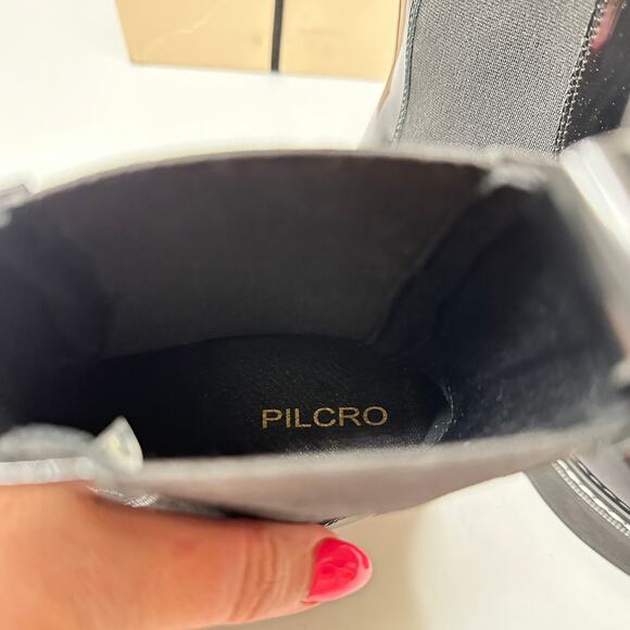 NWT Anthropologie Pilcro Contrast Stitch Black Noir Patent Leather Chelsea Boots - Picture 13 of 15